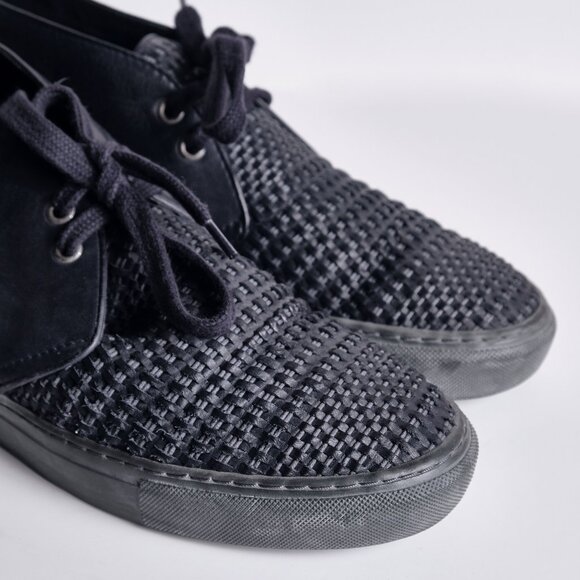 Frank And Oak Woven Leather Sneakers – Navy / Size 8 Mens (Brand New) - Picture 2 of 5